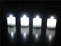 4 WHITE LED Xmas Candles Tea Lights Safe Flameless Battery Operated