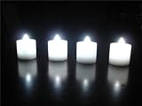 4 WHITE LED Candles Tea Lights with Lithium Battery