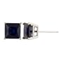 14k White Gold 6mm Princess-Cut Created Sapphire 4-Prong Stud Earrings