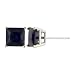14k White Gold 6mm Princess-Cut Created Sapphire 4-Prong Stud Earrings