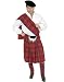 Adult XXL 48-52 Red Scottish Kilt Highlander Costume