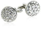 Crystal Round Cufflinks With Presentation Box