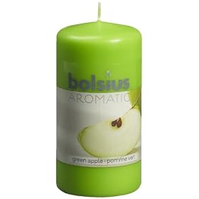 Ivyline Bolsius 120 x 60 mm Scented Pillar Candle, Green Apple