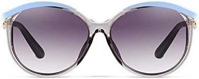 Ms tide polarized sunglasses round face fashion star models round frame sunglasses driving glasses (Transparent blue)