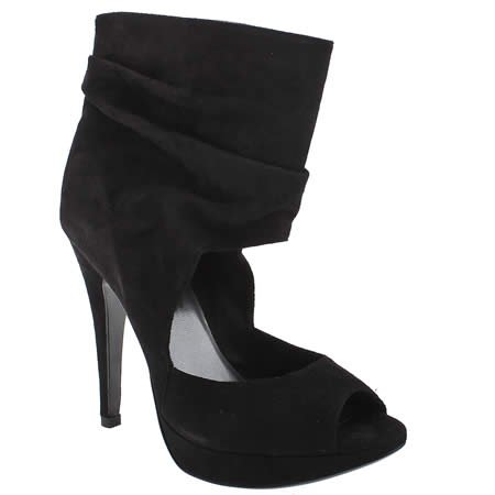 Schuh Flora Slouch Platform - 4 Uk - Black - Suede