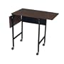 STEELMASTER Multi-Purpose Desk with Drop Leaves, 20 x 26.5 x 18 Inches, Black/Walnut (2062104BW)