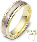 14 Karat 5mm Two-Tone Gold Designer SPINNING Wedding Band Ring