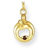 14k Hearts of Promise Created Garnet Birthstone Charm
