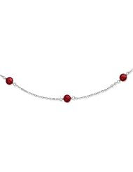 Sterling Silver 17in 7-8mm Burgundy Freshwater Cult. Pearl w/ 2in ext. Necklace