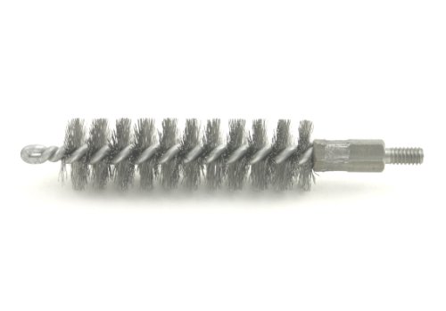 Brush Research 92 Spiral Twist Brush, Stainless Steel, Double Stem, 11/32" Diameter, 0.004" Wire Diameter, 1-1/2" Shank Length, 3-1/2" Length, 1000 RPM (Pack of 12)