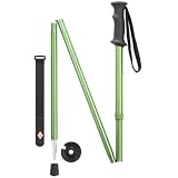 Unisex 3-Section Folding Adjustable Grip Cane Black Aluminum Powder Coated Shaft