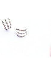 2PCS/Pair Silver paved with crystal Gems Tone Cartilage Helix Ear Cuff 3 layers Hoops Earrings