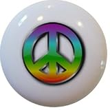 Peace Sign Retro Ceramic Cabinet Drawer Pull Knob