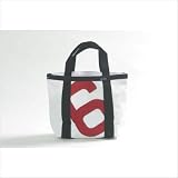 Ella Vickers Open Medium Tote in White Sailcloth with Red Number OTM-White Sailcloth Red Number