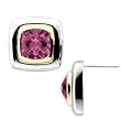 14K Two-Tone Gold Rhodolite Garnet Earrings