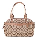 Women's Penelope Khaki/Copper Signature Jacquard Satchel: Khaki/Copper Satchel