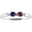 14K Yellow or White Gold Mother's Ring - 2 Stone
