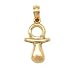 14K Gold Baby Pacifier Charm Infant Binky Jewelry 16mm