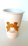 Birthday Gift of Zodiac Sign Gemini Embossed in Gold Coffee Tea Mug Ceramic 15oz Eco Friendly & Re-usable