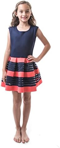 Emma's Mode Big Kids Solid Bodice Formal Zip Up Bandage Dress