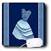 Jaclinart Dress Flowers Floral Nature Damask Ribbons - Blue flowered top dress on bright navy backround with damask ribbons - Mouse Pads