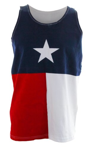 Texas Flag Men's Muscle Shirt Tank Top - White / Blue / Red