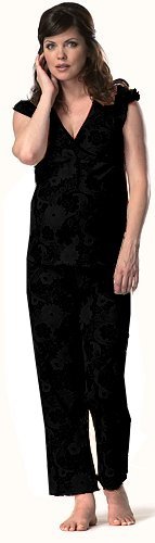 Click To Maternity and nursing cap sleeve pajamas - XS Black Details ...