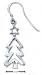 Sterling Silver Simple Christmas Tree Cut Out Earrings