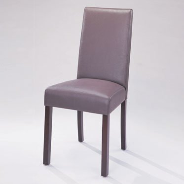 Set of Two 20 Seat Height Vienna Dining Chairs with Chocolate Split Leather