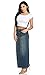 Women's Stone Washed Long Denim A-line Maxi Skirt