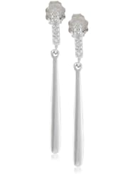 10k White Gold Diamond-Accented Bar Dangle Earrings (0.04 cttw, I-J Color, I3 Clarity)