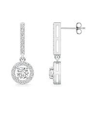 1.06 ct Round Diamond Drop Earrings