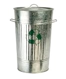 Galvanised Metal Recycle Logo KITCHEN Waste BIN