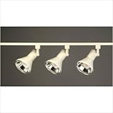 IMAGE OF Royal Pacific 7942WH-CFL 4-Foot 1 Floating Feed, 3 23-Watt GU24 Full Cone Cylinder Heads Straight Track Light Pack, White Finish