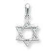 14k White Gold Star of David Pendant