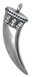 Skull Fang Shiny Pewter Pendant Necklace