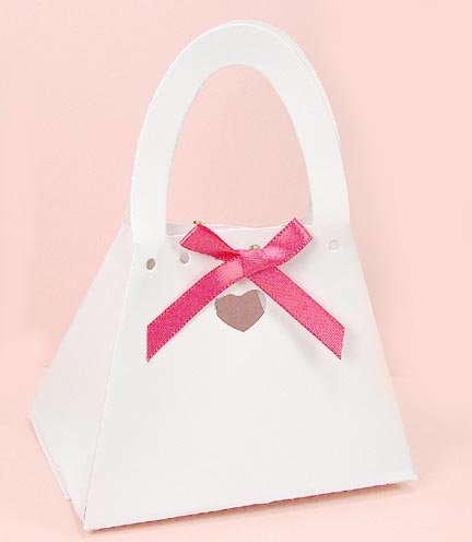 Wilton White Purse Wedding Favor Boxes 50 count