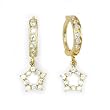 14K Yellow Gold CZ Hollow Star Huggy Earrings