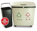 iTouchless Fly 2-Compartment Automatic Recycling/Trash Can NX - Off White (16 gal.)
