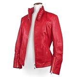Forzieri Red Motorcycle-style Short Leather Jacket