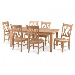 Solid Wood Dining Table (Unfinished) (30"H x 40"W x 60"D)