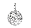 14k White Gold & Diamond Scroll Pendant (0.83ctw)