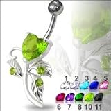 Heart Shaped Fancy Jewelled Non-Moving Belly Ring Body Jewelry