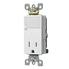 Leviton T6525-W 15-Amp 125V AC Combination Decora Tamper Resistant Receptacle with LED Guide Light, White