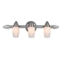 Royce Lighting RV2162/3BS Three-Light Vanity Brushed Steel with Opal Etched Globes