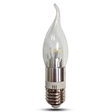 LED 3Watt Flame Shape Candle Light 30W incandescent light replacement E26/E27 base, Chandelier 3200K Warm White