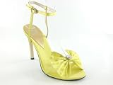 Satin Yellow Hayden D2 by Dikuza Women's Satin Ankle Tie Party Prom Pageant Evening Bridesmaid Shoes Sandal