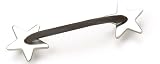 Laurey 26667 Cabinet Hardware Stars Pull, Satin Nickel and Dark Brown Leather