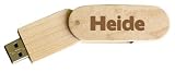 Engraved Wooden USB Flash Drive 8 GB with chain - Engraved name Heide