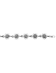 Sterling Silver Sun Charm Bracelet , 1/2 inch (12 mm).